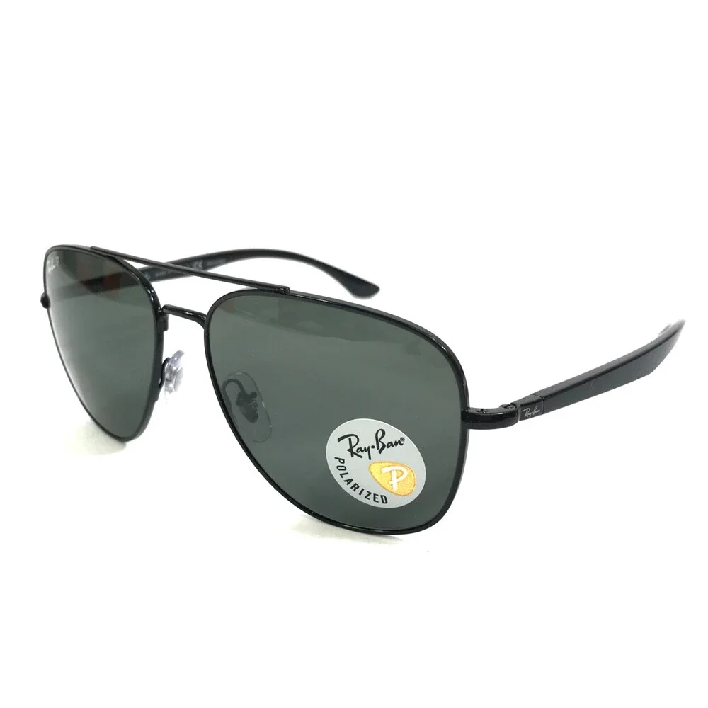 Ray-Ban Sunglasses RB3683 002/58 Black Aviator Frames with Gray Polarized 56 mm